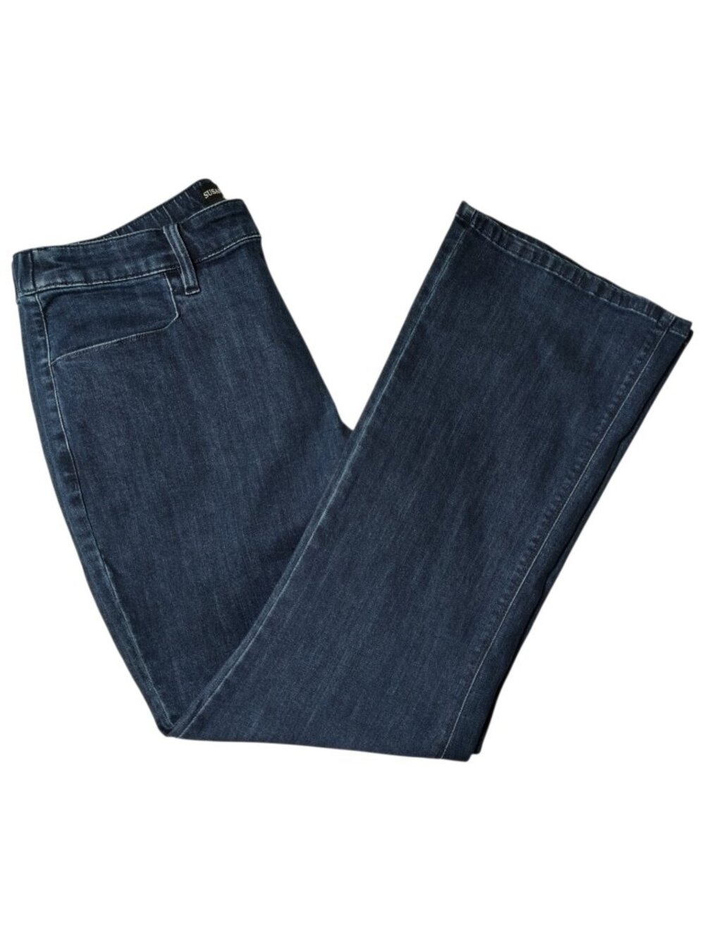 Susan Graver Size 14 P Womens Boot Cut Jeans High Rise Stretch Elastic Waist